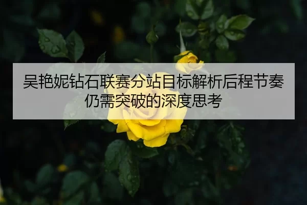 吴艳妮钻石联赛分站目标解析后程节奏仍需突破的深度思考